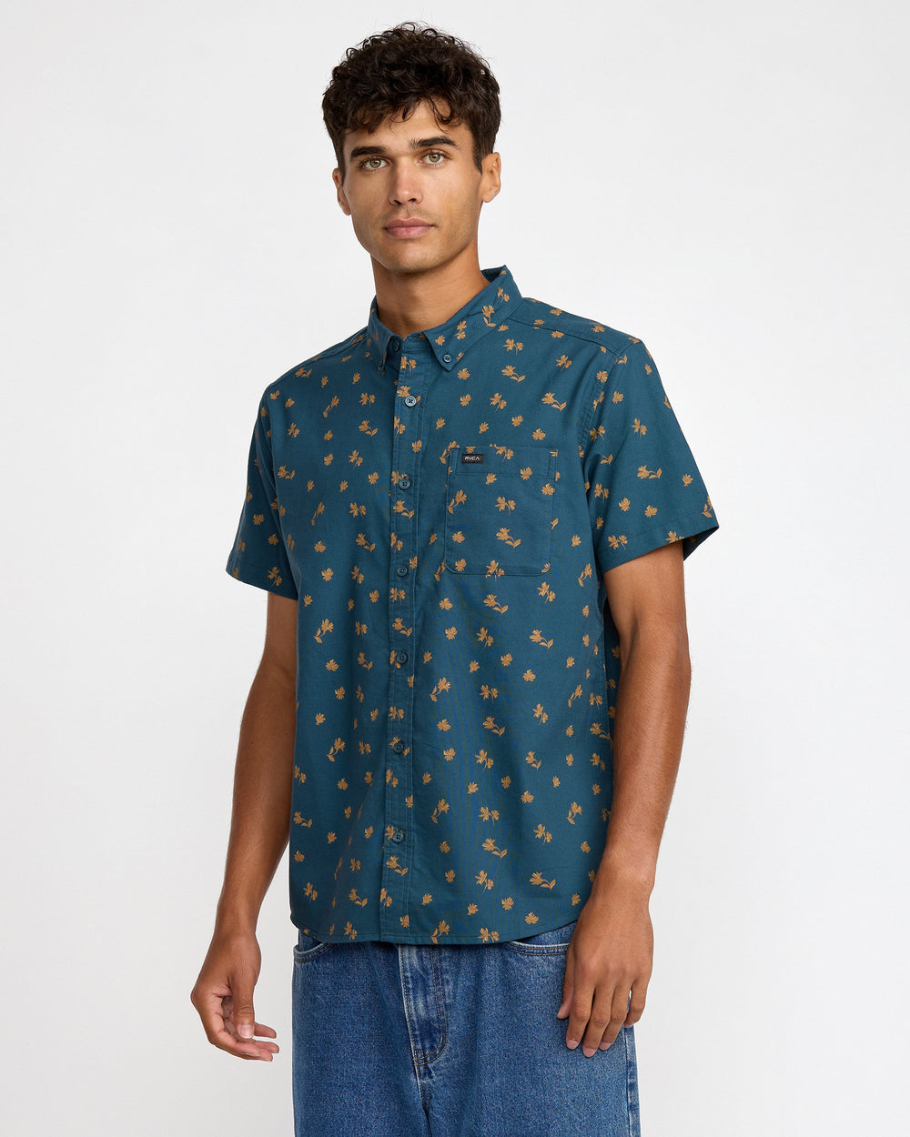 That'll Do Print Short Sleeve Shirt - Midnight Blue Floral | RVCA near me