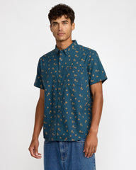 That'll Do Print Short Sleeve Shirt - Midnight Blue Floral | RVCA near me