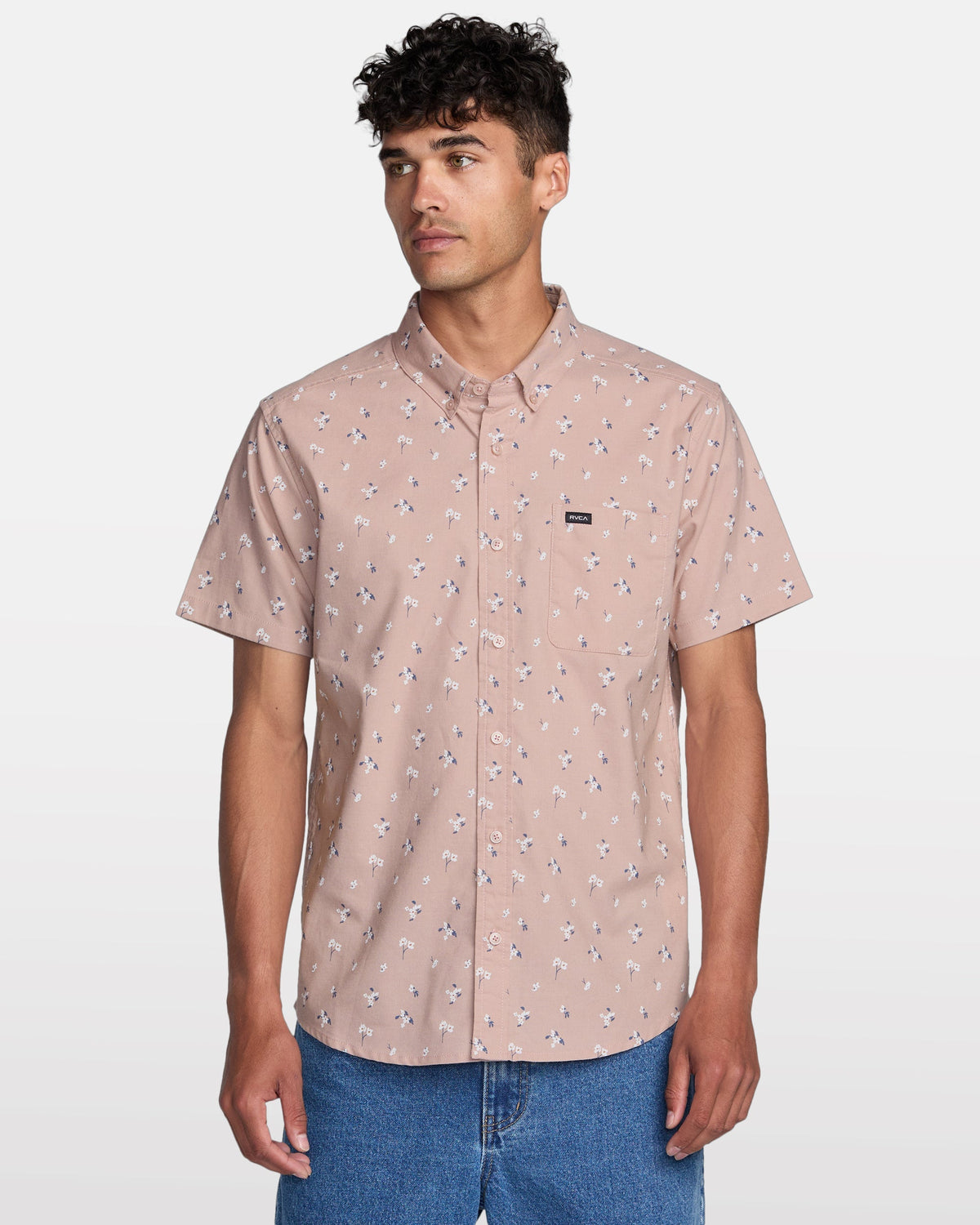 That'll Do Print Short Sleeve Shirt - Mauve | RVCA discount