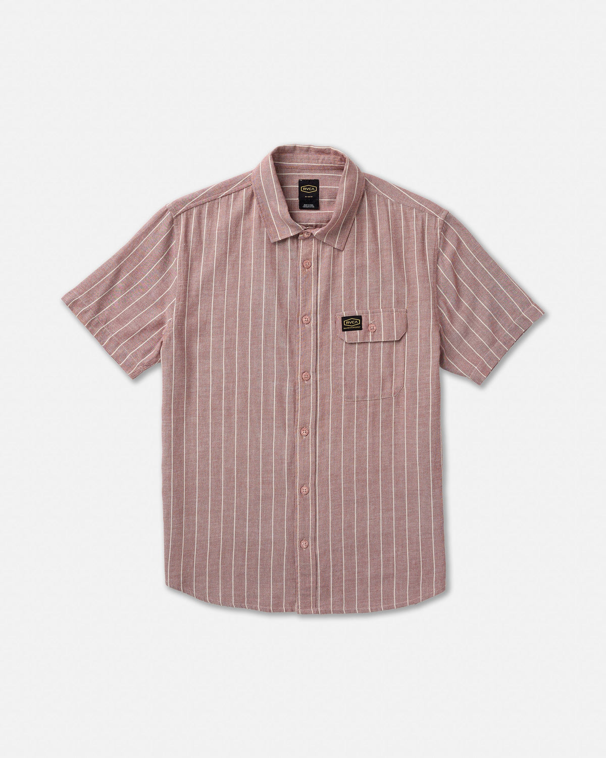 Dayshift Stripe II Short Sleeve Shirt - Red Earth | RVCA for sale