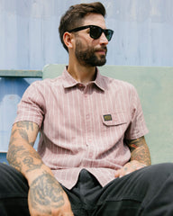 Dayshift Stripe II Short Sleeve Shirt - Red Earth | RVCA for sale