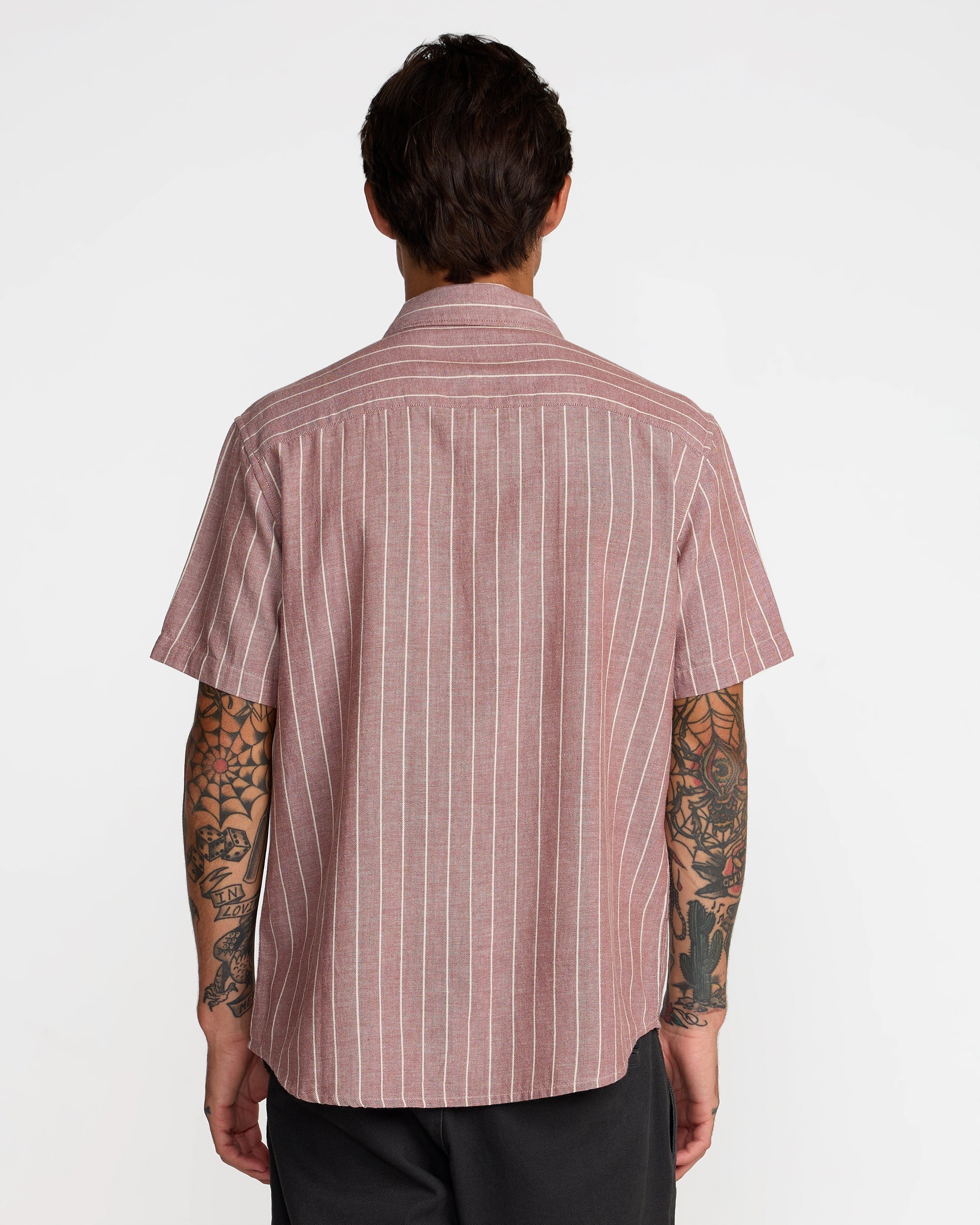 Dayshift Stripe II Short Sleeve Shirt - Red Earth | RVCA for sale