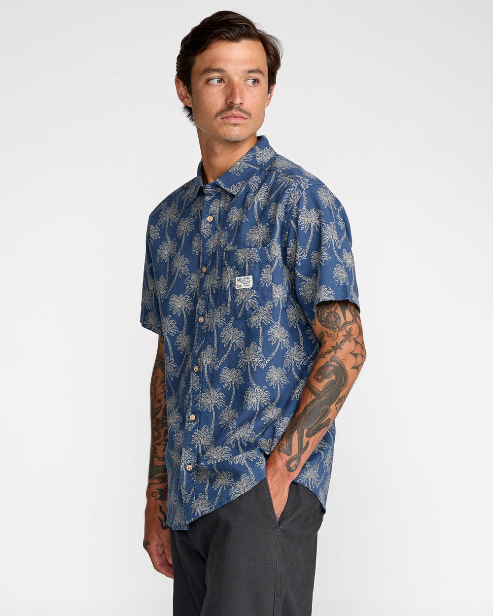 Exotica Short Sleeve Shirt - Dark Denim | RVCA for sale