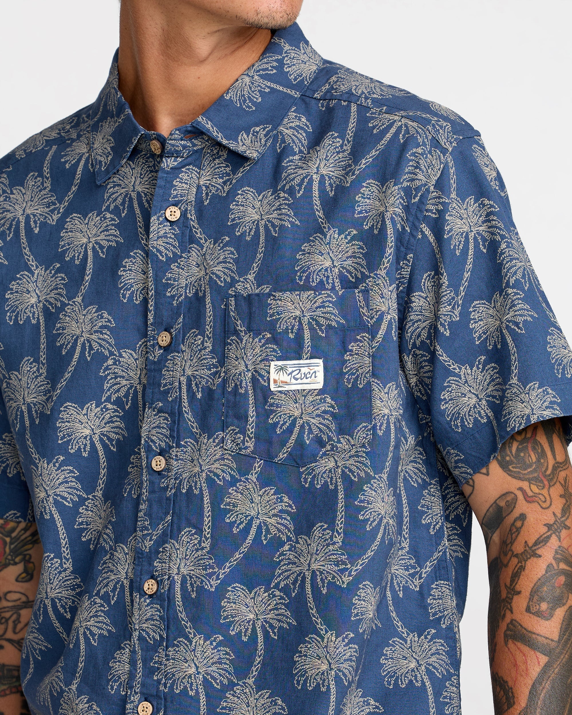 Exotica Short Sleeve Shirt - Dark Denim | RVCA for sale
