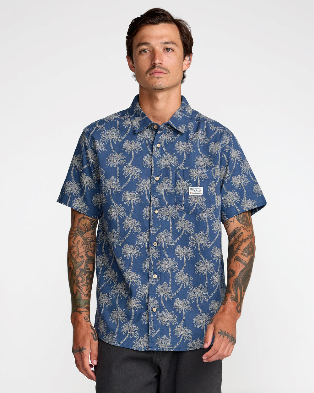 Exotica Short Sleeve Shirt - Dark Denim | RVCA for sale