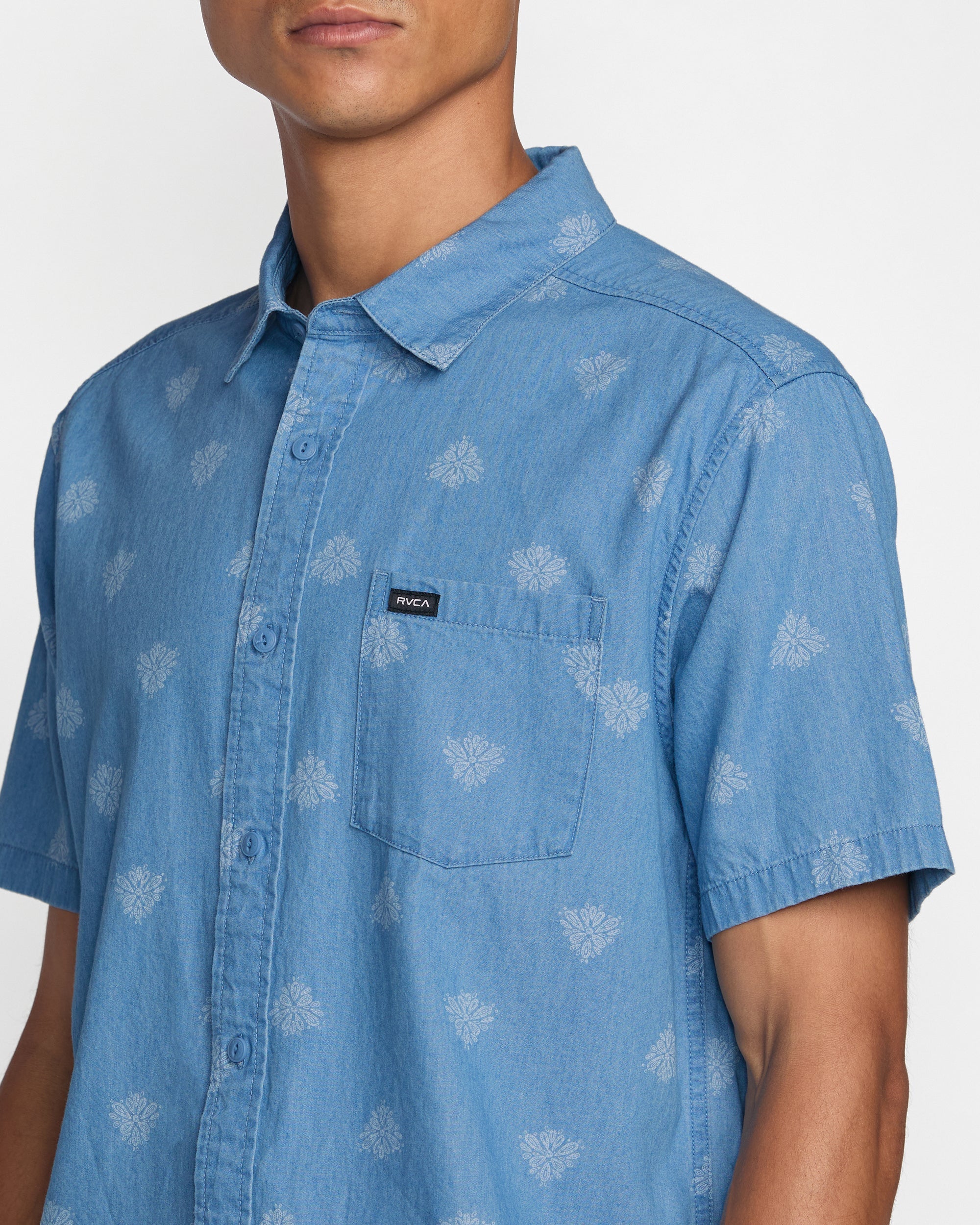 Frame Short Sleeve Shirt - Washed Chambray | RVCA on sale