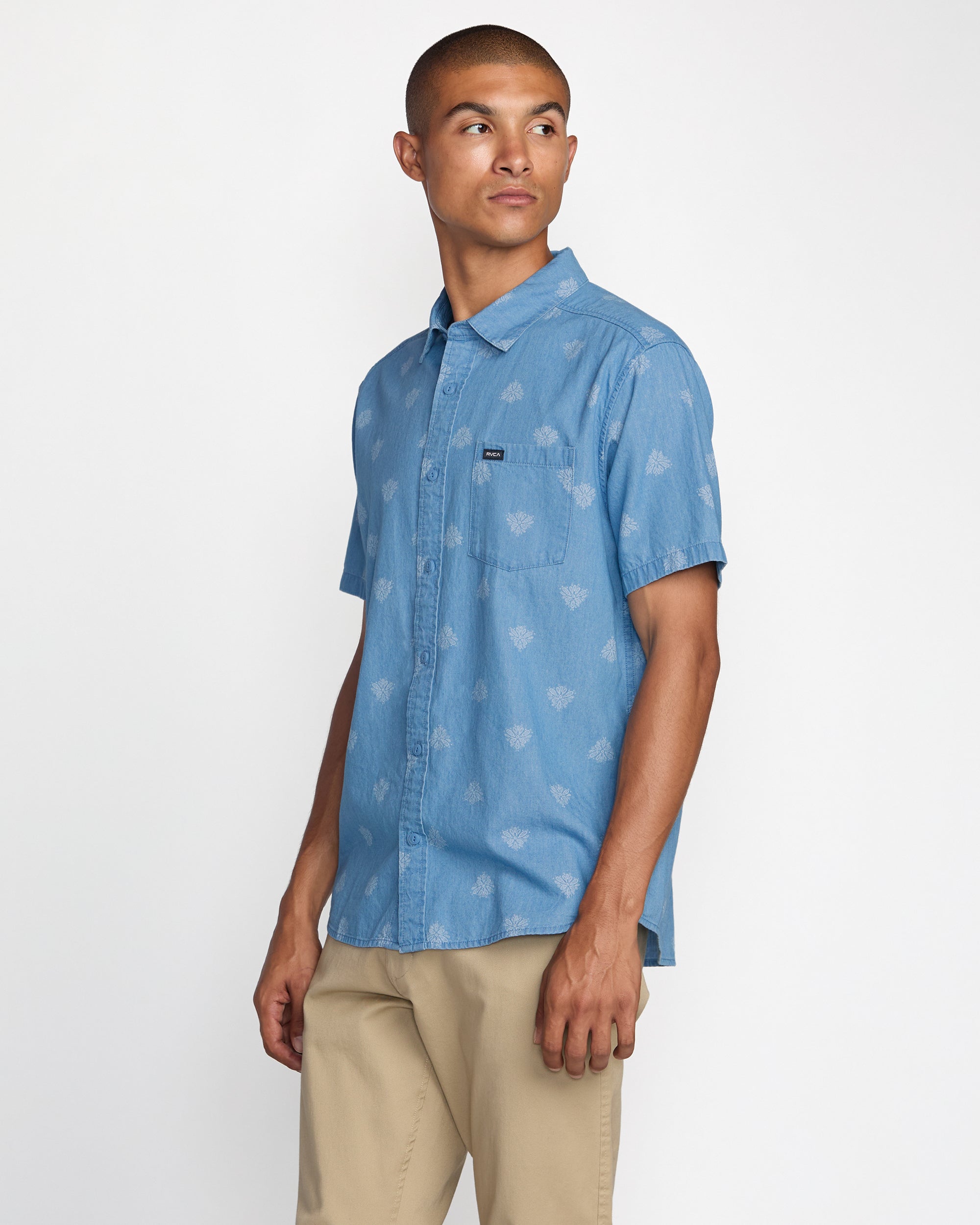 Frame Short Sleeve Shirt - Washed Chambray | RVCA on sale