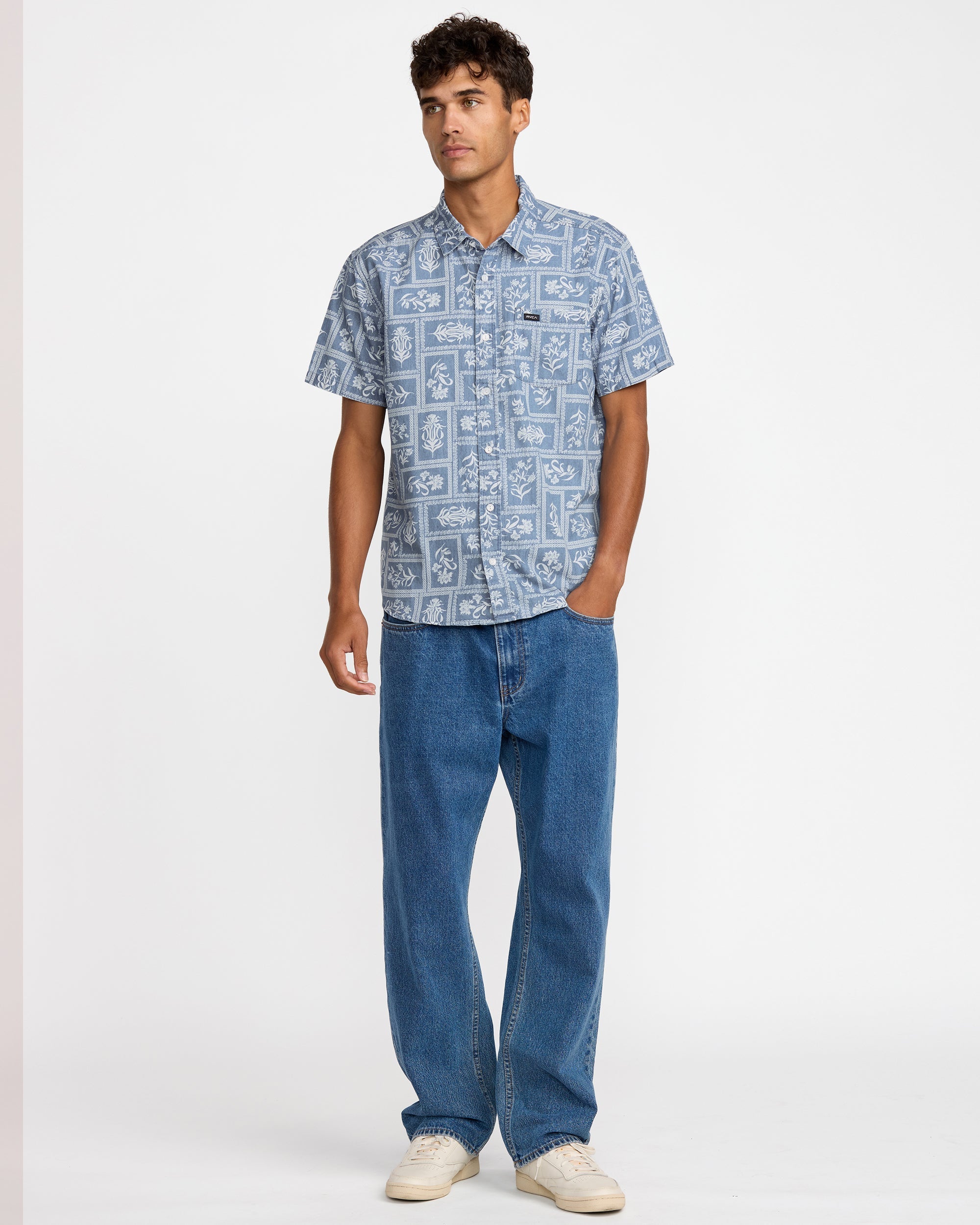 Frame Short Sleeve Shirt - Vintage Navy | RVCA on sale