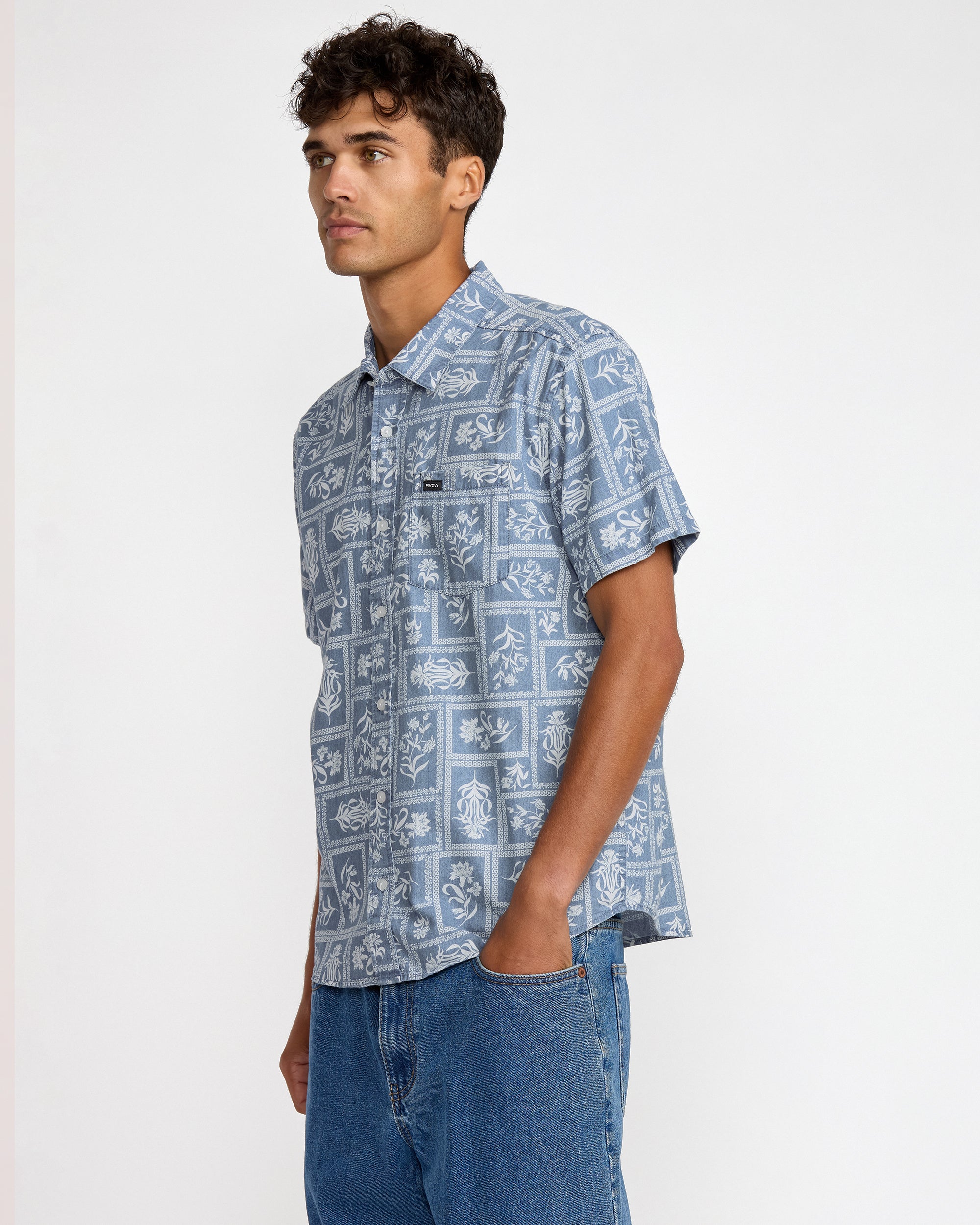 Frame Short Sleeve Shirt - Vintage Navy | RVCA on sale