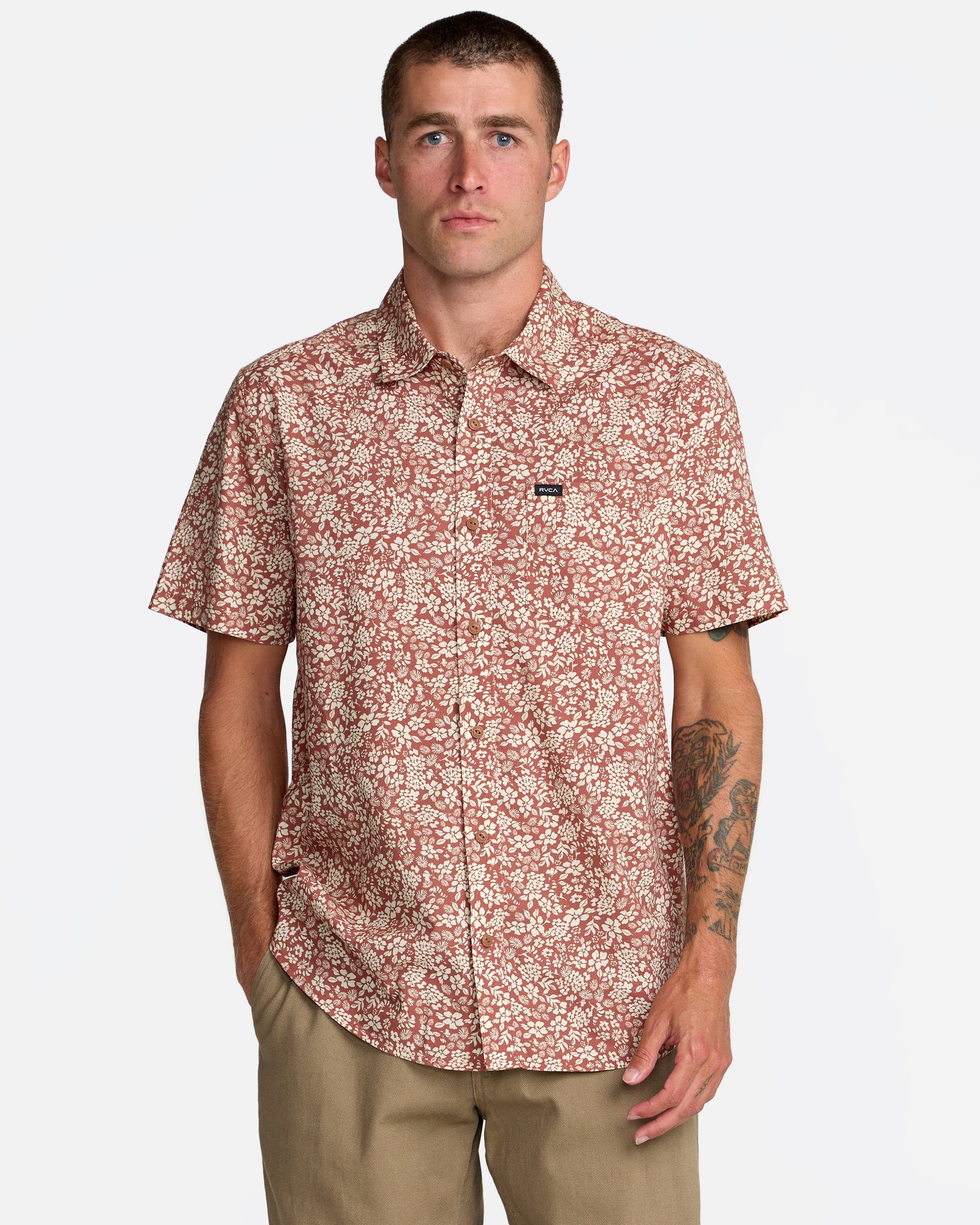 Botanical Short Sleeve Shirt - Rawhide | RVCA discount
