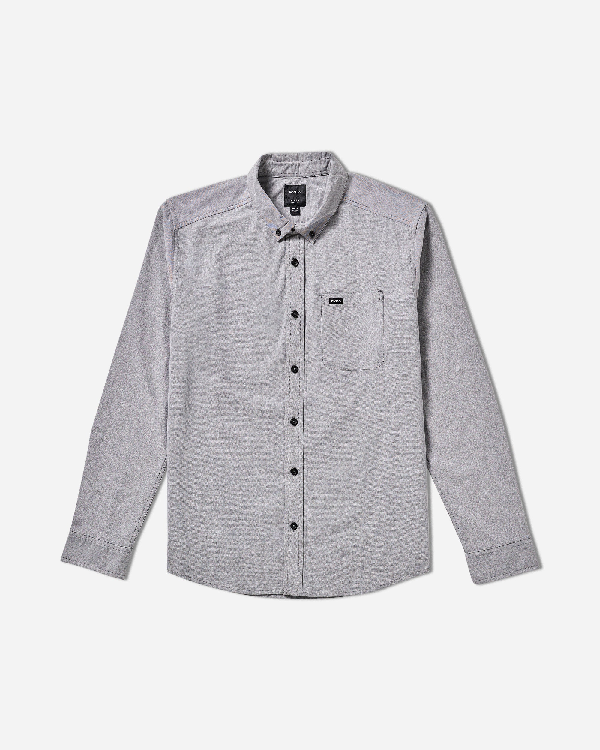 That'll Do Stretch Woven Long Sleeve Shirt - Garage Blue | RVCA discount