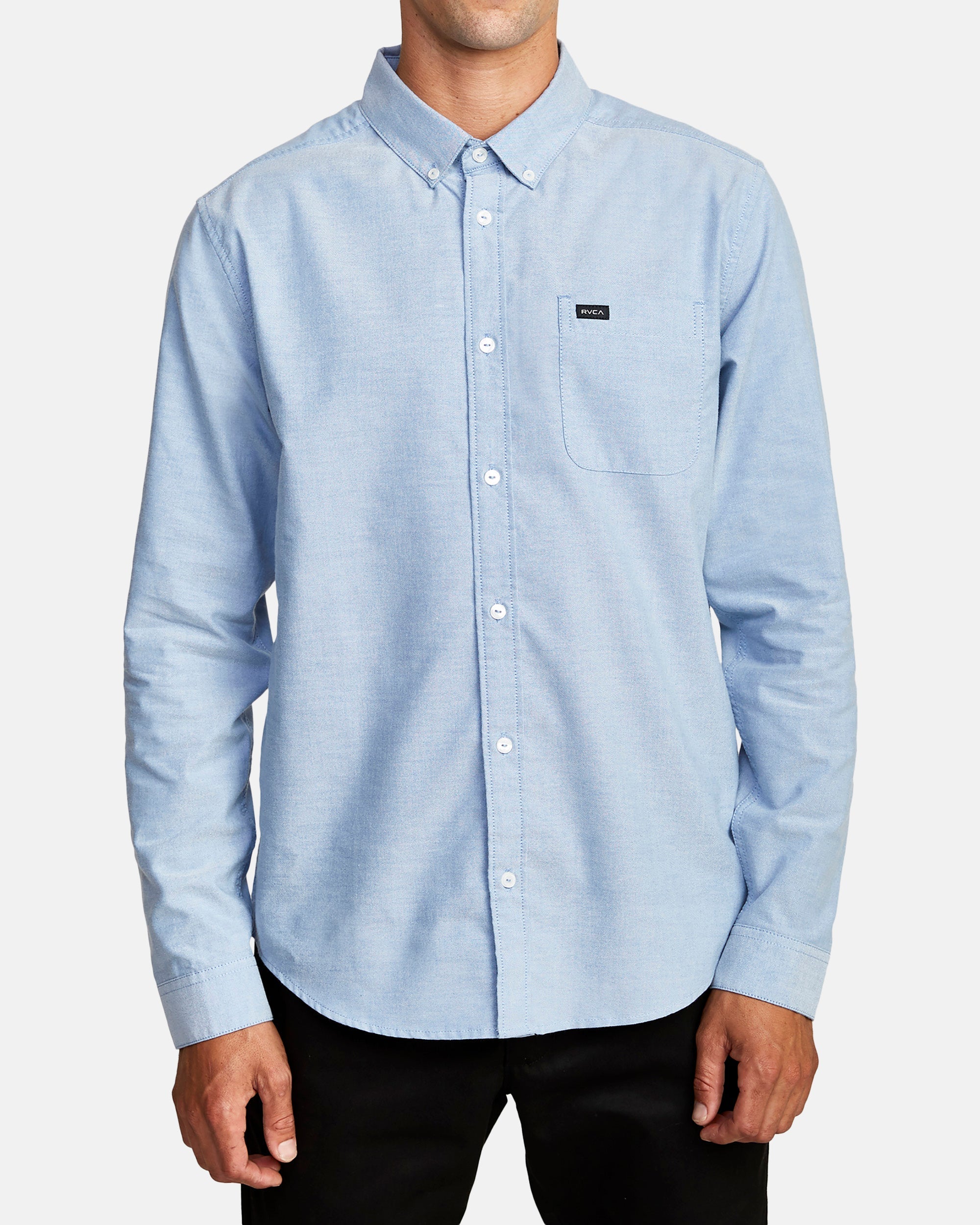 That'll Do Stretch Long Sleeve Shirt - Oxford Blue | RVCA US