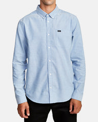 That'll Do Stretch Long Sleeve Shirt - Oxford Blue | RVCA US