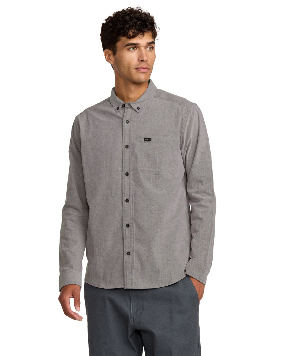 That'll Do Stretch Woven Long Sleeve Shirt - Pavement | RVCA for sale