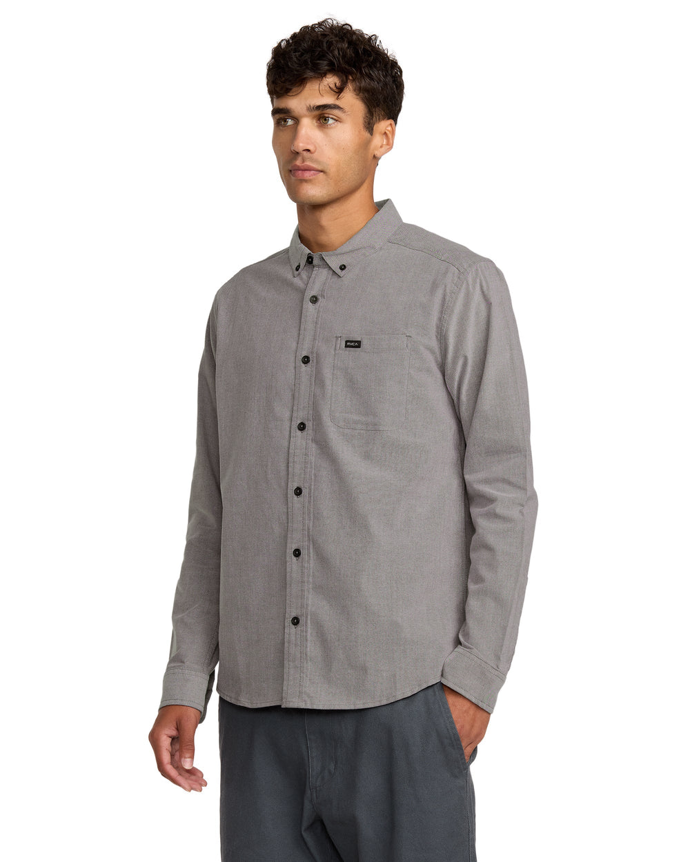 That'll Do Stretch Woven Long Sleeve Shirt - Pavement | RVCA for sale