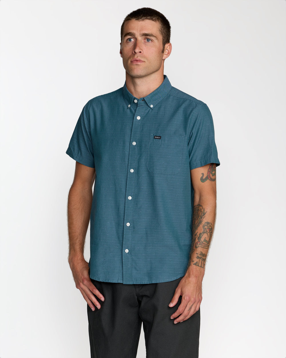 That'll Do Dobby Short Sleeve Shirt - Atlantic | RVCA on sale