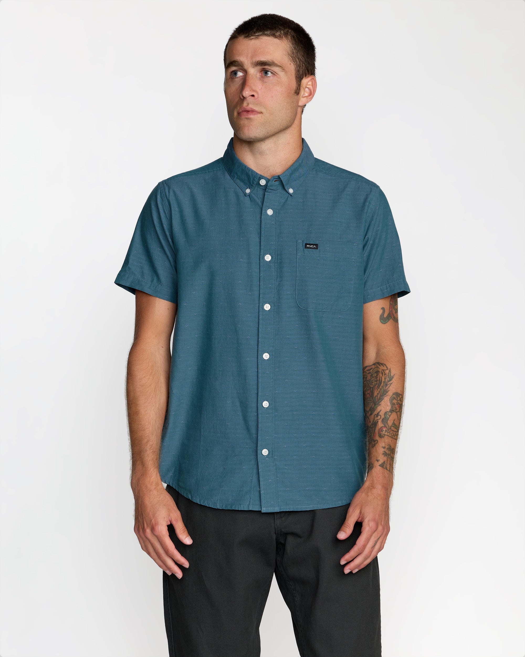 That'll Do Dobby Short Sleeve Shirt - Atlantic | RVCA on sale