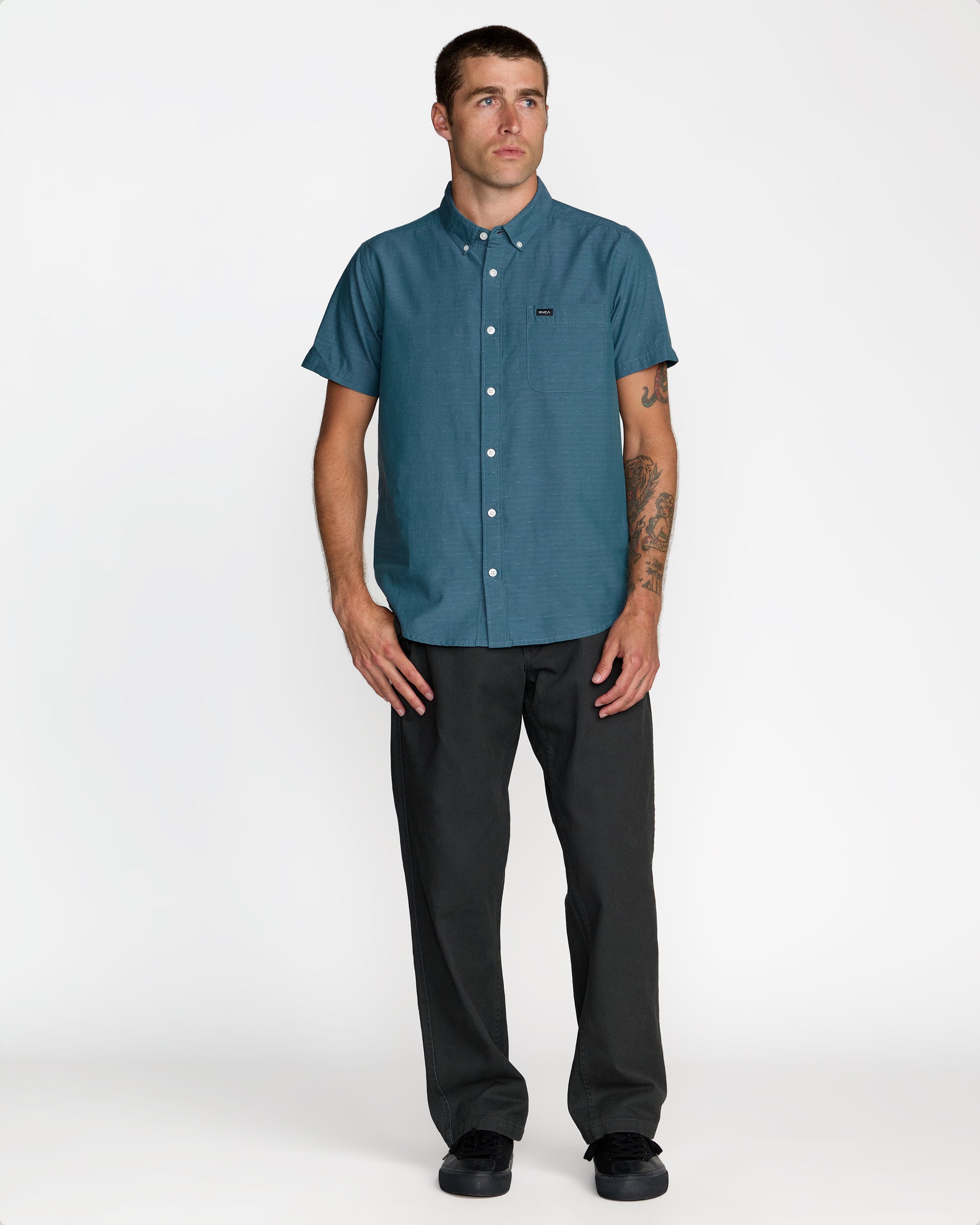 That'll Do Dobby Short Sleeve Shirt - Atlantic | RVCA on sale