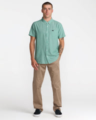 That'll Do Dobby Short Sleeve Shirt - Bottle Green | RVCA US