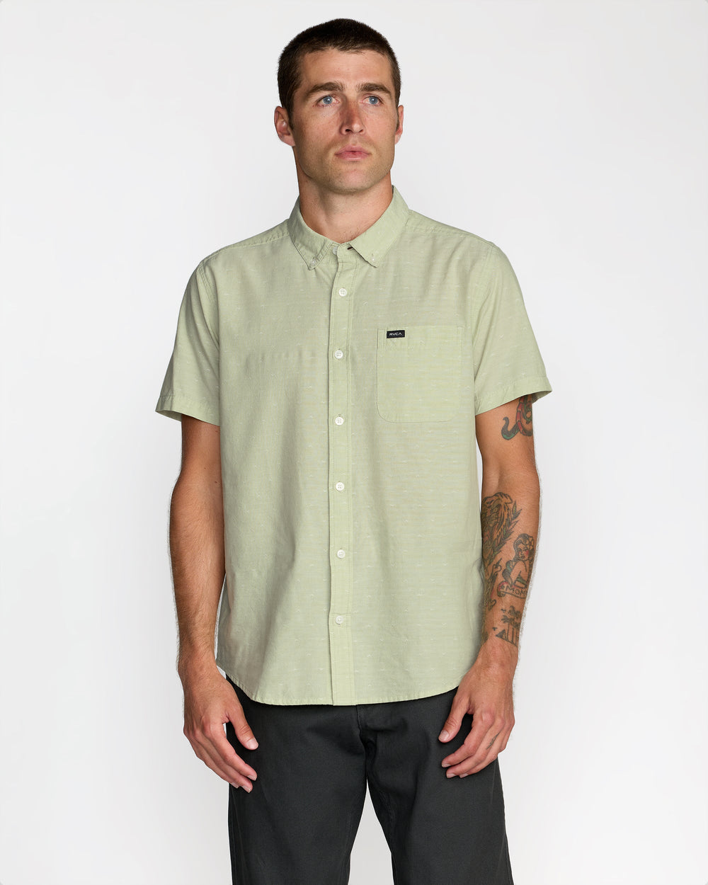 That'll Do Dobby Short Sleeve Shirt - Laurel Green | RVCA for sale