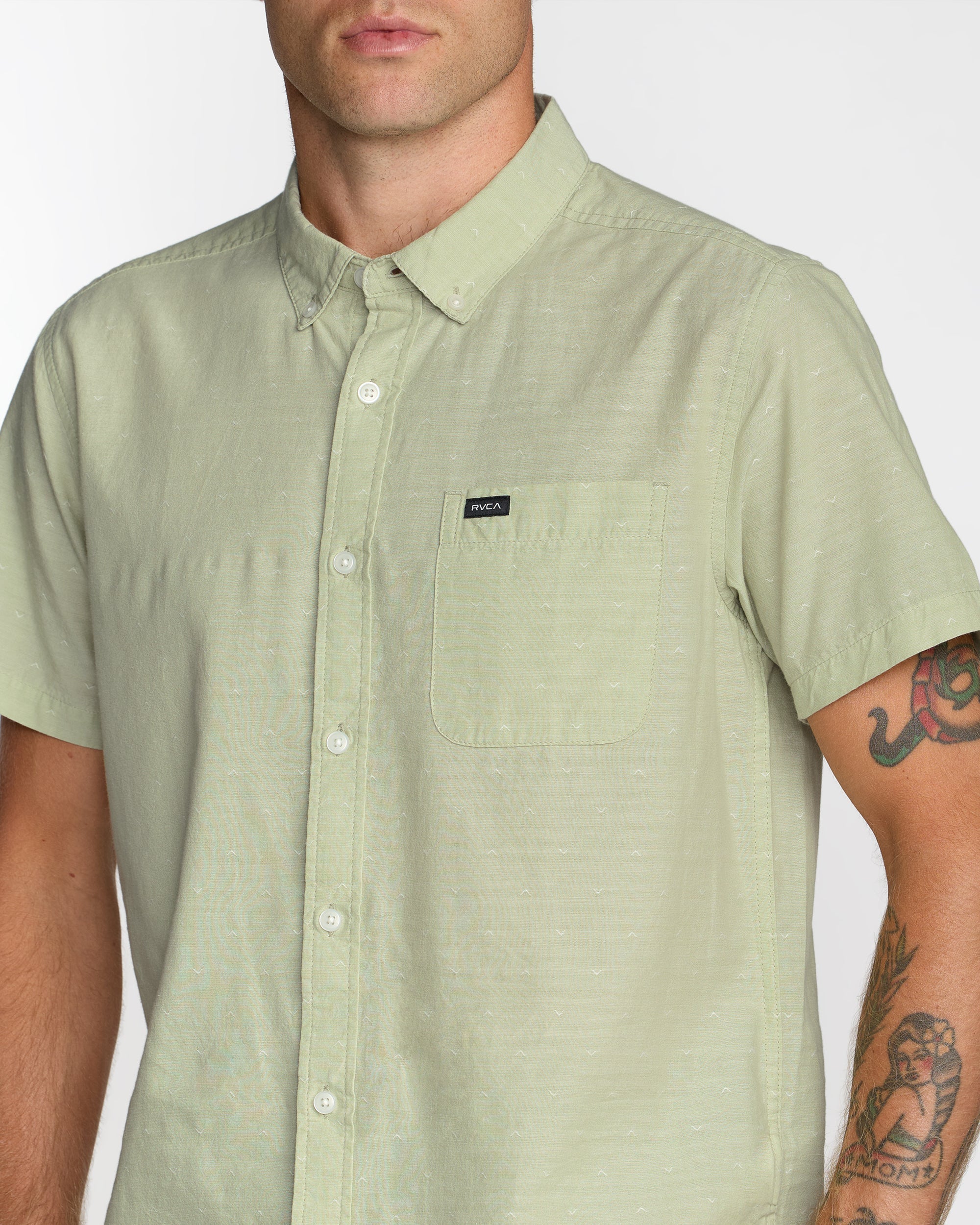 That'll Do Dobby Short Sleeve Shirt - Laurel Green | RVCA for sale