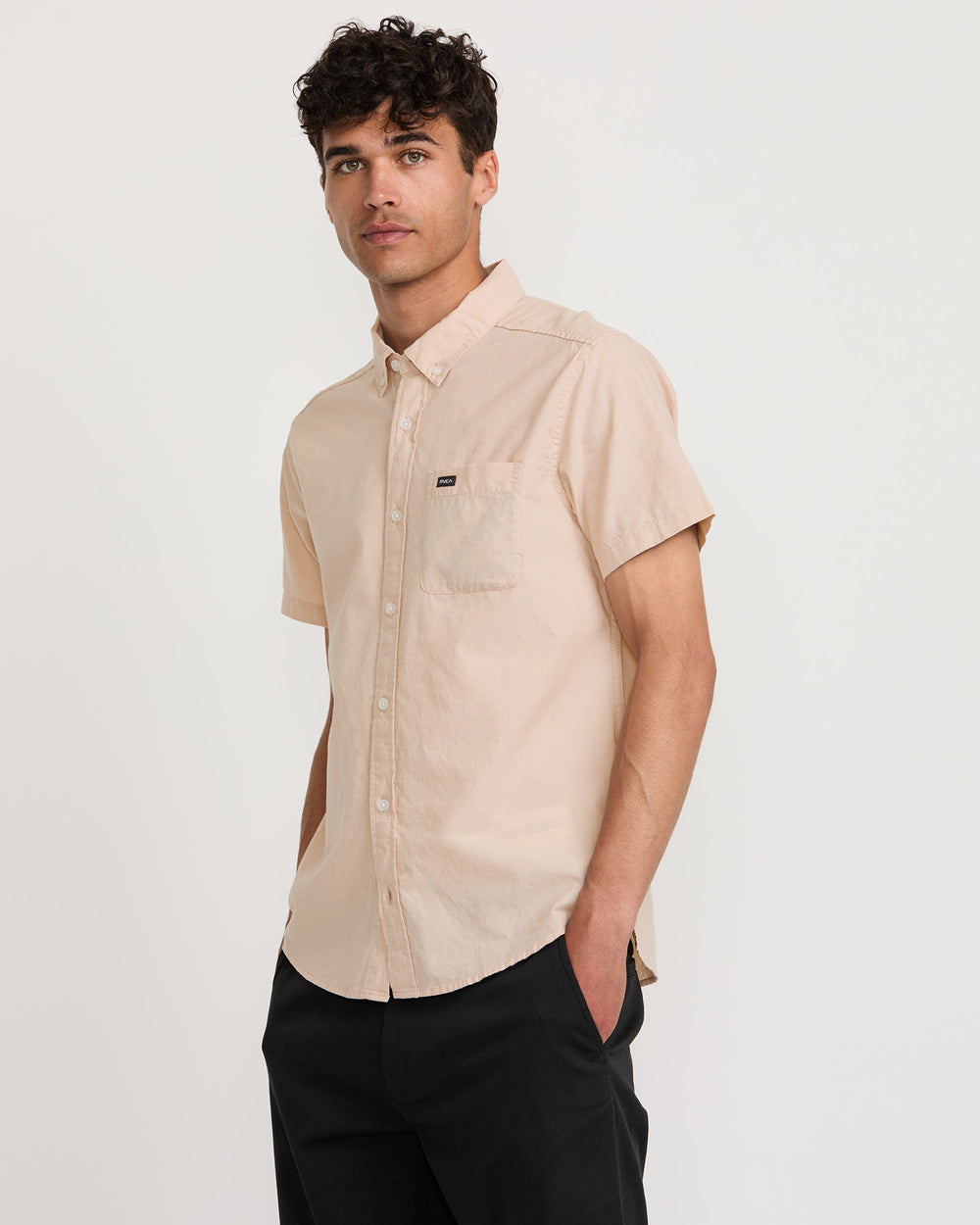 That'll Do Dobby Short Sleeve Shirt - Pale Mauve | RVCA discount