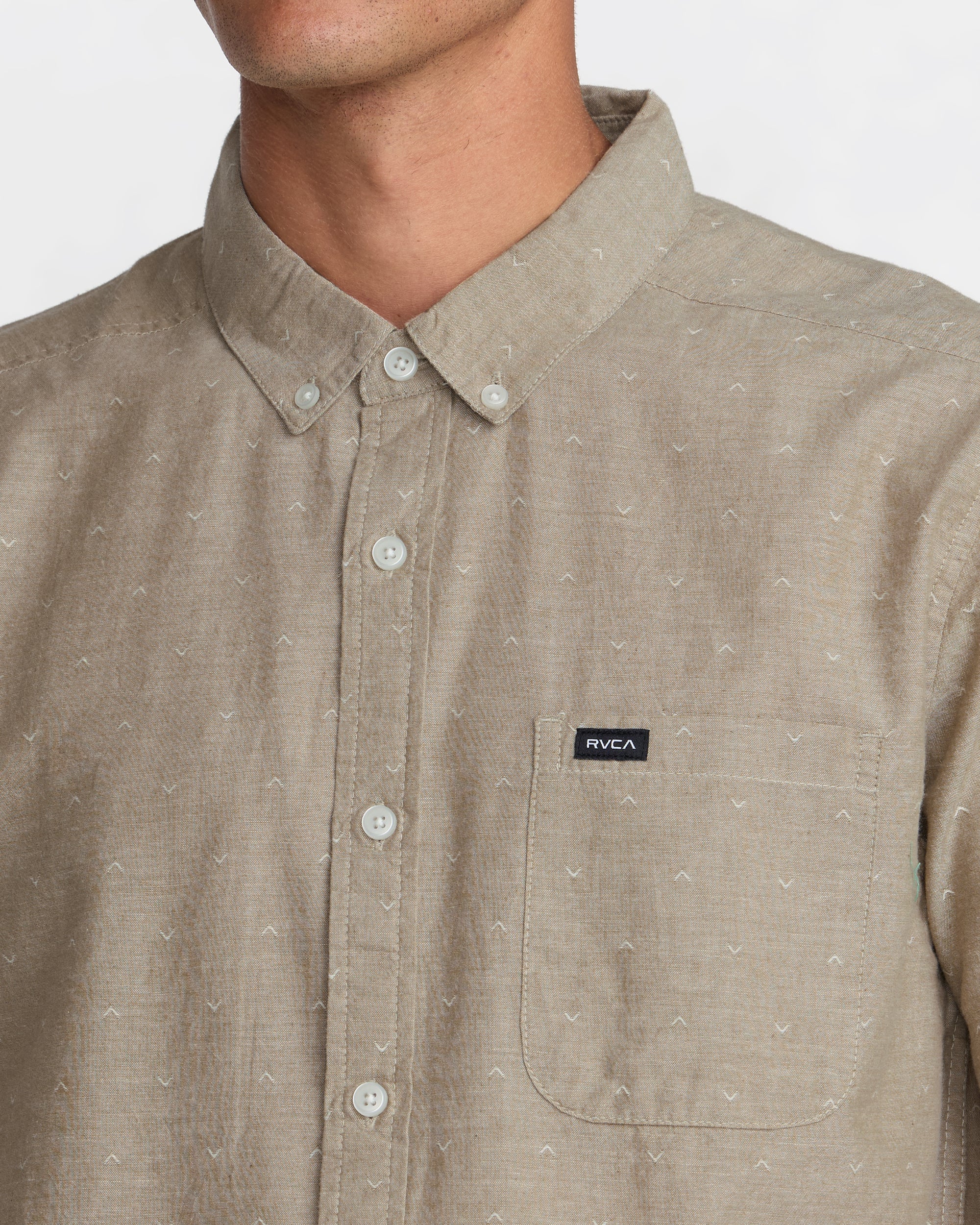 That'll Do Dobby Short Sleeve Shirt - Sand | RVCA for sale