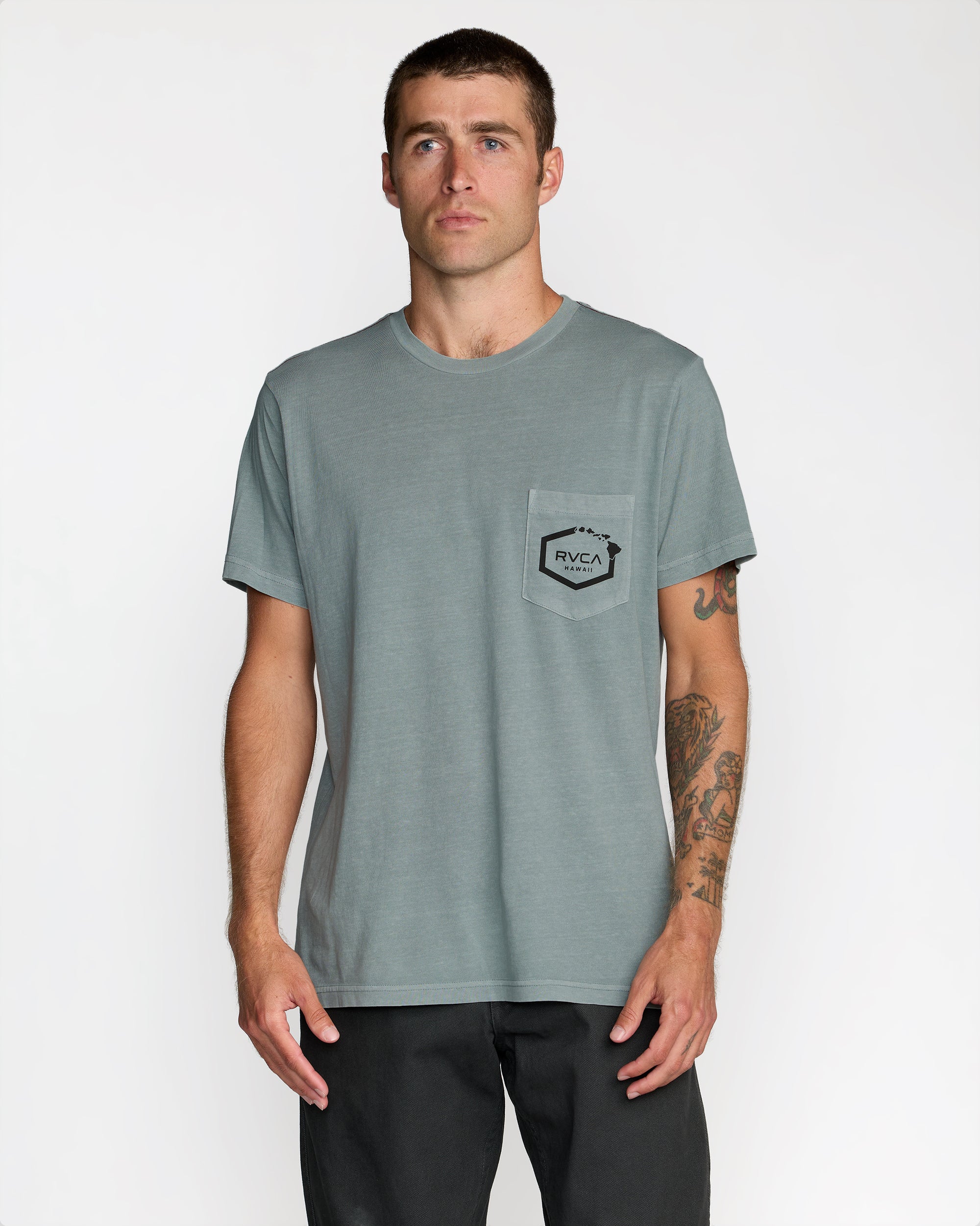 Island Hex Pocket Short Sleeve Tee - Lead | RVCA sale