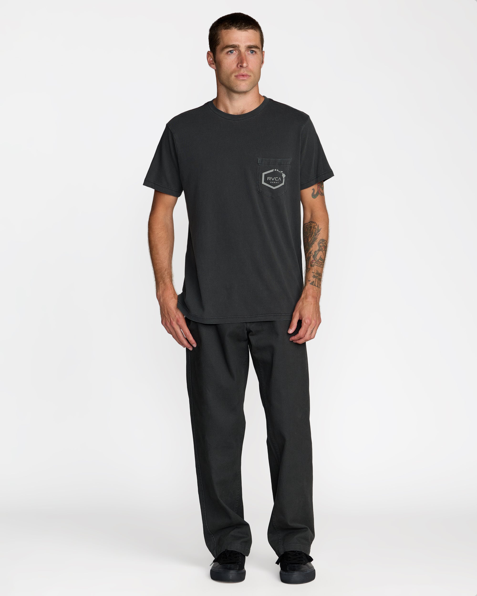 Island Hex Pocket Short Sleeve Tee - Pirate Black | RVCA discount