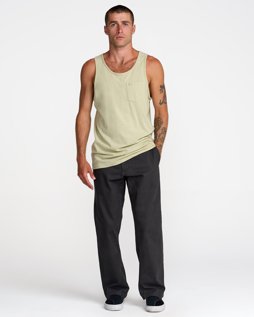 PTC Pigment Tank - Light Olive | RVCA outlet