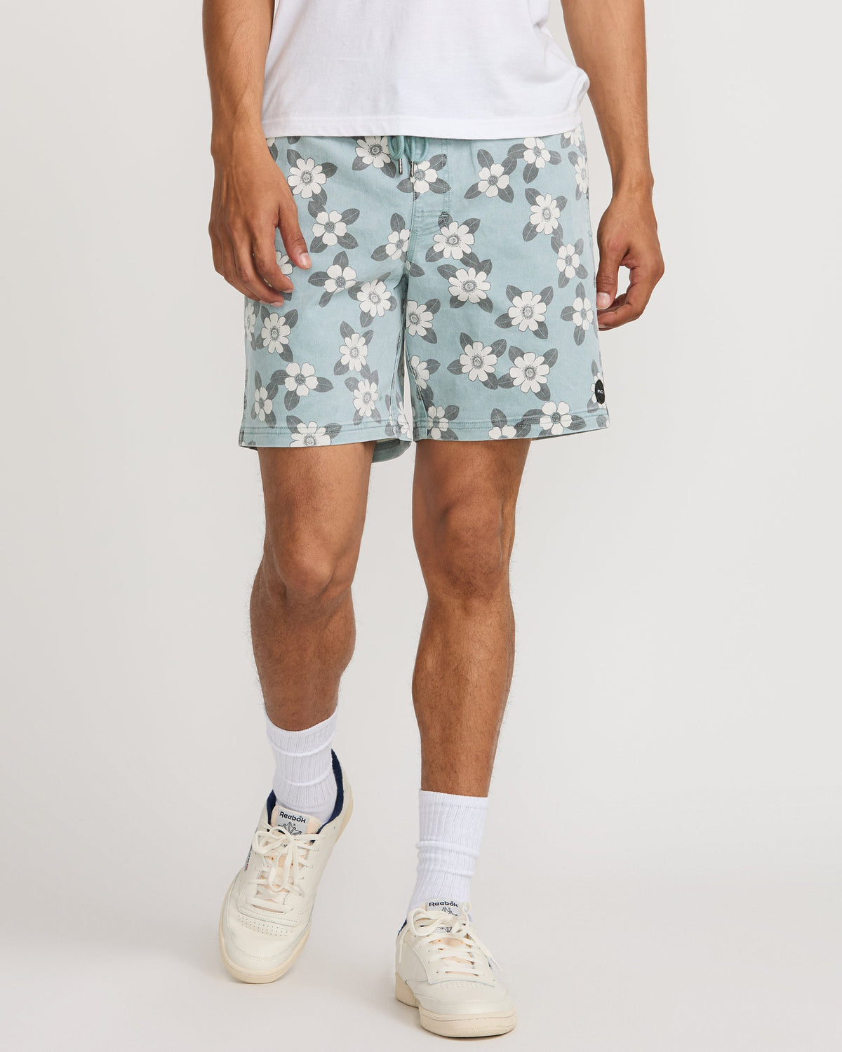 Escape Elastic Print Short 17" - Lead | RVCA outlet
