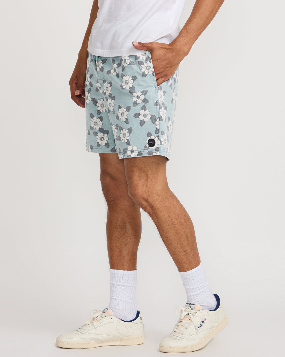 Escape Elastic Print Short 17" - Lead | RVCA outlet