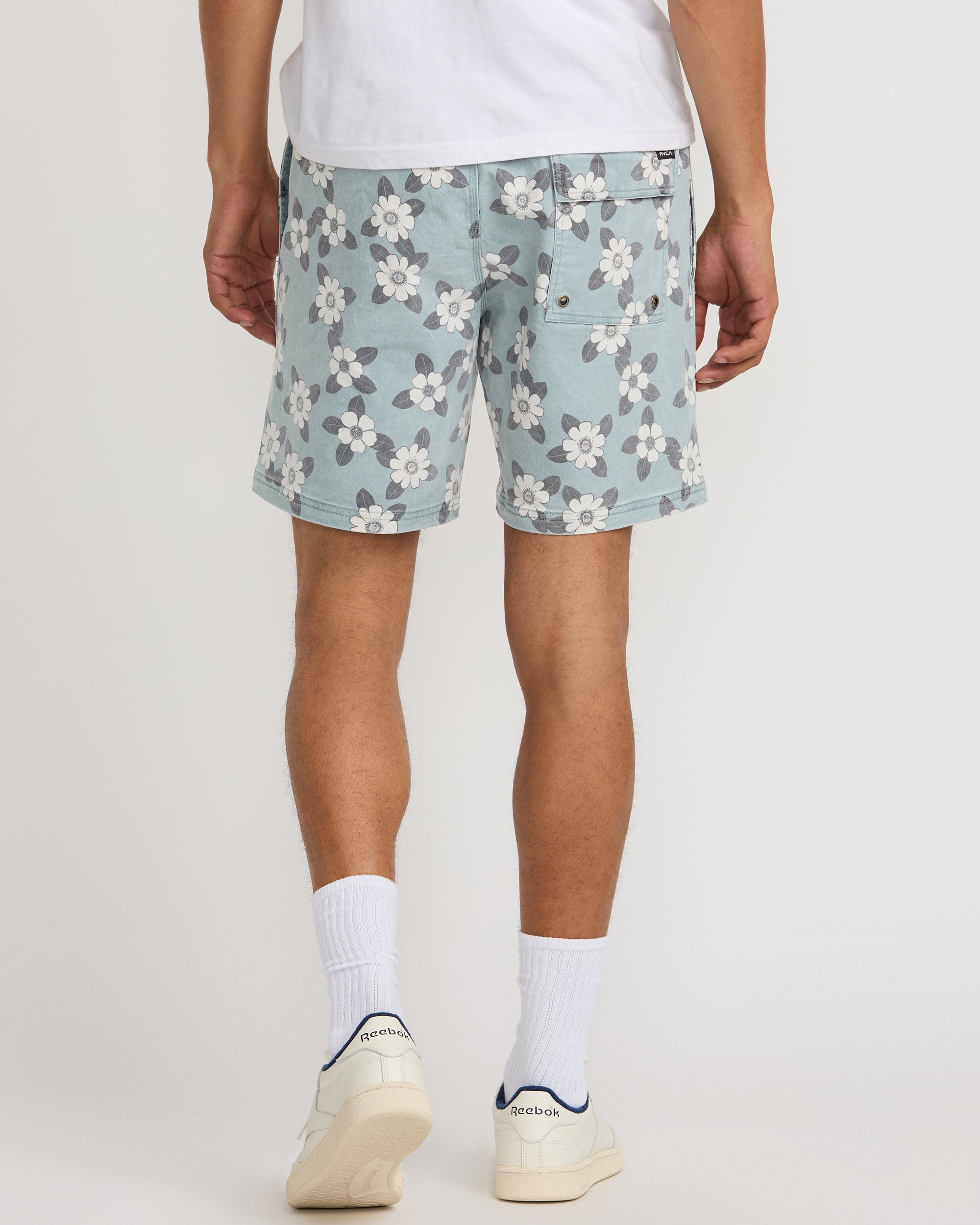 Escape Elastic Print Short 17" - Lead | RVCA outlet