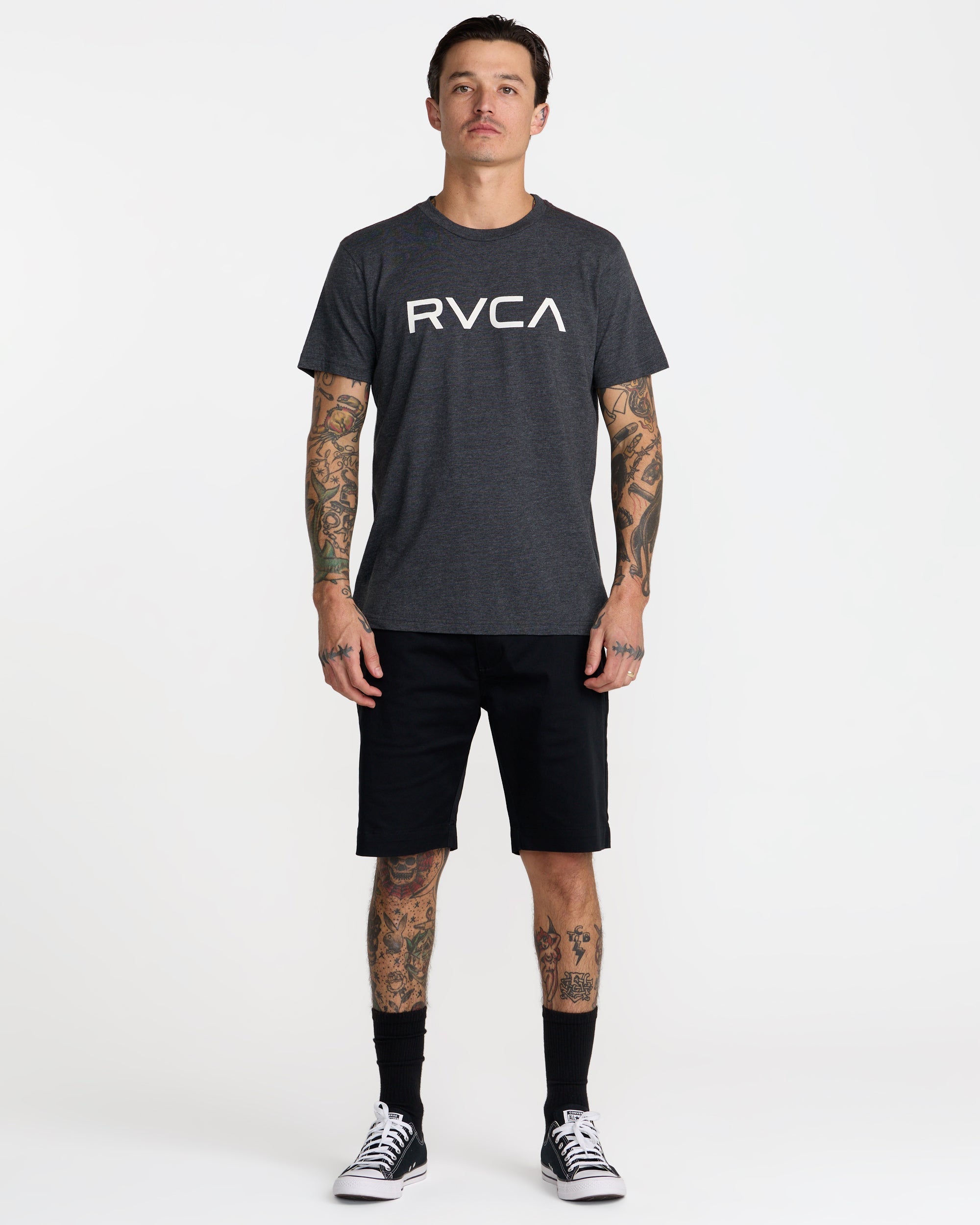 Big RVCA Short Sleeve Tee - Black/White | RVCA discount