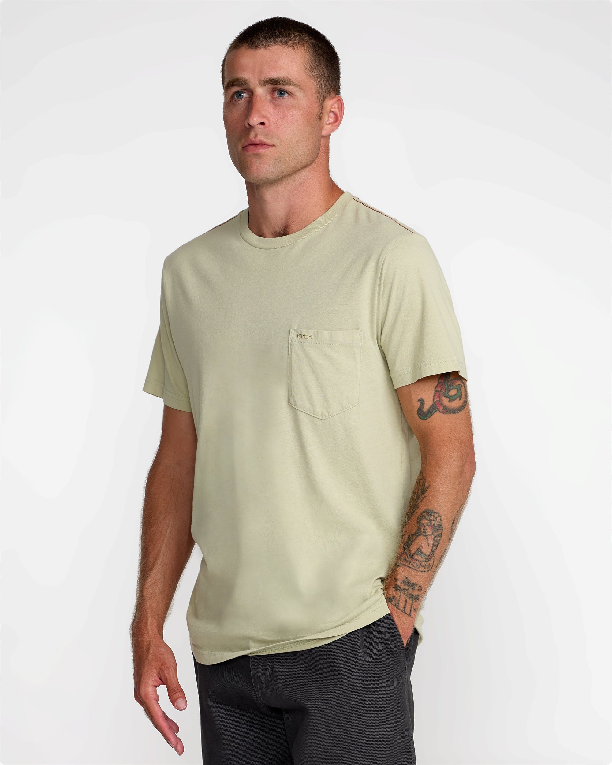 PTC 2 Pigment Short Sleeve Tee - Light Olive | RVCA near me