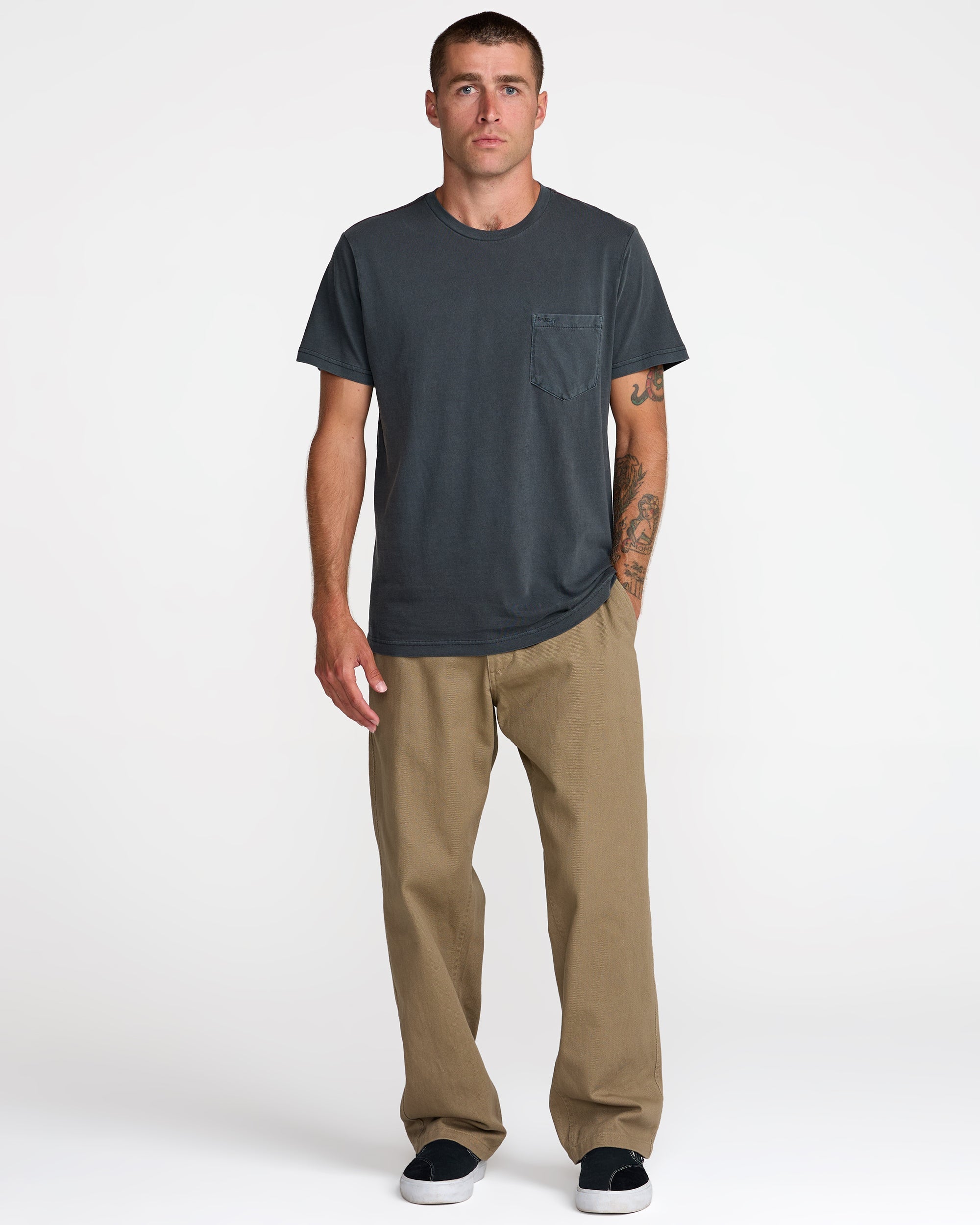 PTC 2 Pigment Short Sleeve Tee - Pirate Black | RVCA on sale